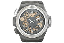 DKD Home Decor Reloj de Pared Loft Plateado Negro 6.4 x 50 x 47 cm