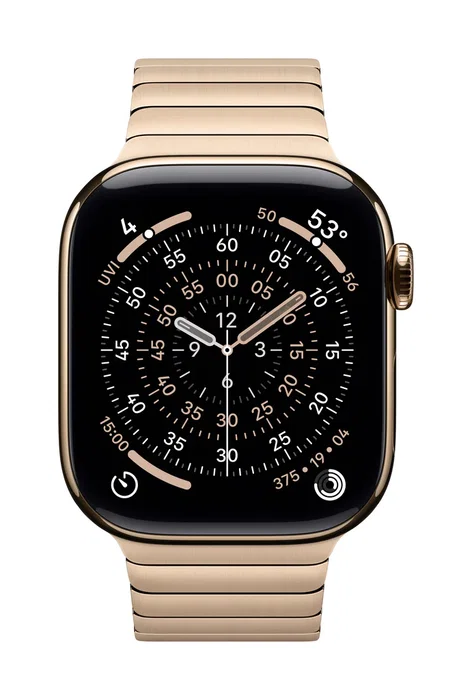 Apple MXMC3ZM/A Correa de Pulsera de Eslabones Oro 42mm de Acero Inoxidable para Apple Watch (38mm, 40mm, 41mm, 42mm)