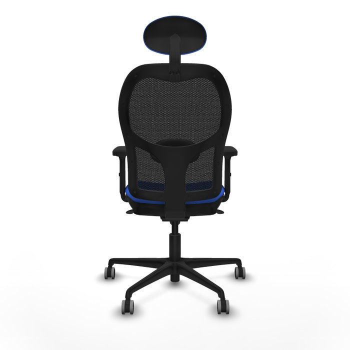 PIQUERAS Y CRESPO Silla de oficina Jorquera con mecanismo Sincro, tela Azul y malla Negra