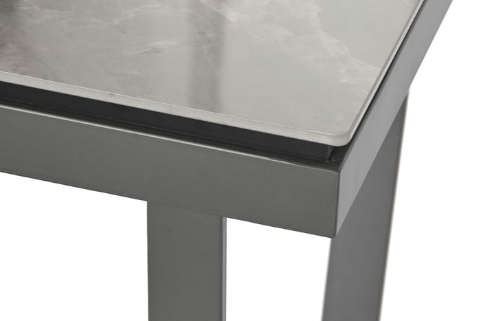 DKD Home Decor Mesita Auxiliar Urban Blanco Negro Metal Cerámica 50 x 50 x 50 cm