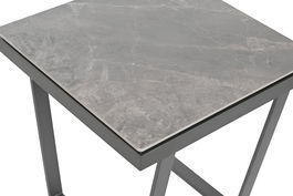 DKD Home Decor Mesita Auxiliar Urban Blanco Negro Metal Cerámica 50 x 50 x 50 cm