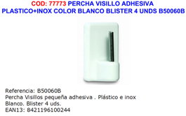 Brinox Percha Visillo Adhesiva Plástico e Inox Blanco