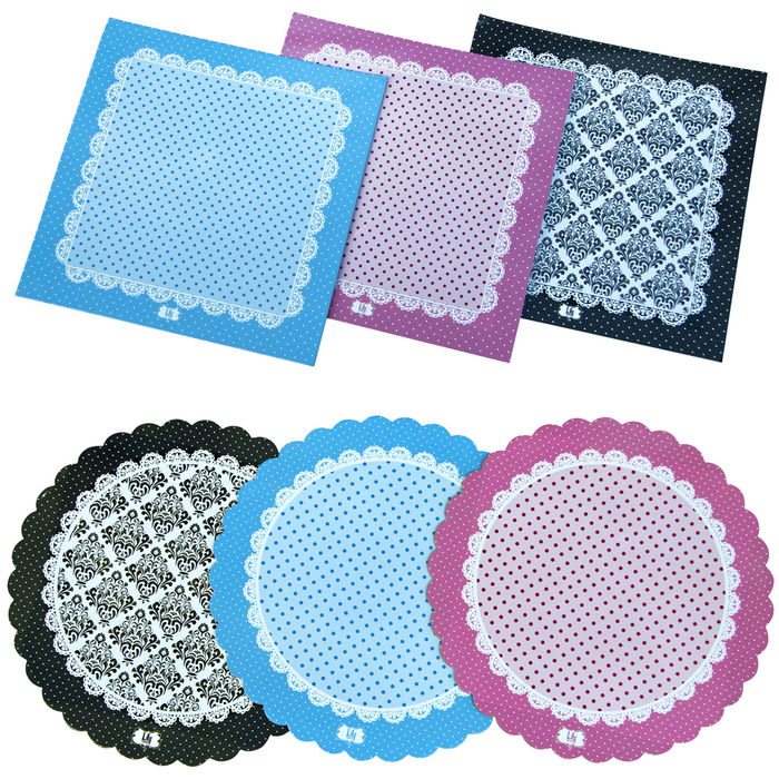 Lily Cook Juego de 2 Bases de Presentación Surtidas Redonda y Cuadrada