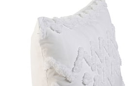 DKD Home Decor Coord cama 1c24 Cojin Boho Blanco 60 x 60 cm (2 Unidades)