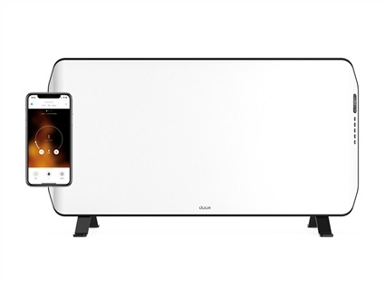 Duux DXCH15 Calefactor Edge Smart 2.000W Blanco, Calentamiento por Convección Rápida, Resistente a Salpicaduras IP24, Control Inteligente y Temporizador
