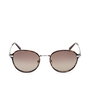 Guess Gafas GU00068 52H 145 mm Gafas de Sol para Hombre Redondas Montura Habana Oscuro Cristal Marrón Polarizado