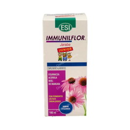ESI Immunilflor Jarabe Junior 180 ml para Defensas Inmunitarias con Equinácea, Acerola y Miel de Manuka para Niños - Complemento Alimenticio
