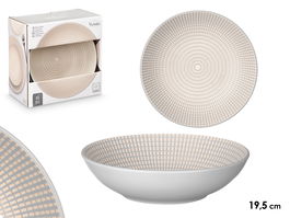 Vessia Plato Hondo Grabado Gris 20.5 cm Ceramica (Set de 24)