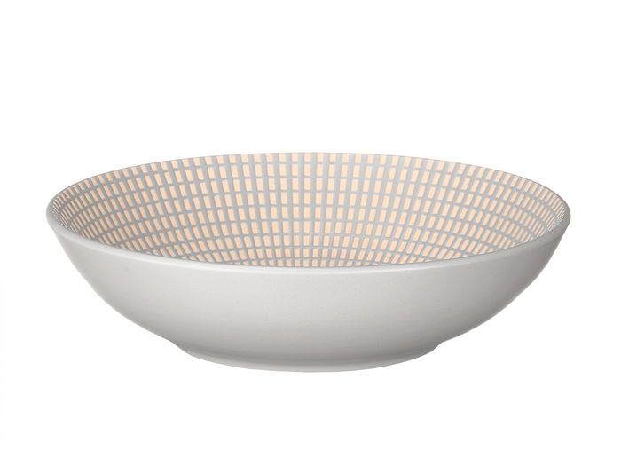 Vessia Plato Hondo Grabado Gris 20.5 cm Ceramica (Set de 24)