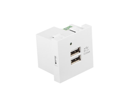 LANBERG Toma de corriente 2x USB Blanco AC-4545-2XUSB2.1-W con 2 puertos USB 2.1A