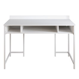 Hanah Home Mesa de Estudio Blanca 119.5cm x 65.2cm x 62cm Melamina Patas Metálicas