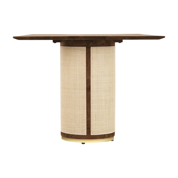 DKD Home Decor Mesa Comedor Sixties Mango y Fibra Natural 200x76x100 cm