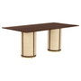 DKD Home Decor Mesa Comedor Sixties Mango y Fibra Natural 200x76x100 cm
