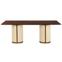 DKD Home Decor Mesa Comedor Sixties Mango y Fibra Natural 200x76x100 cm
