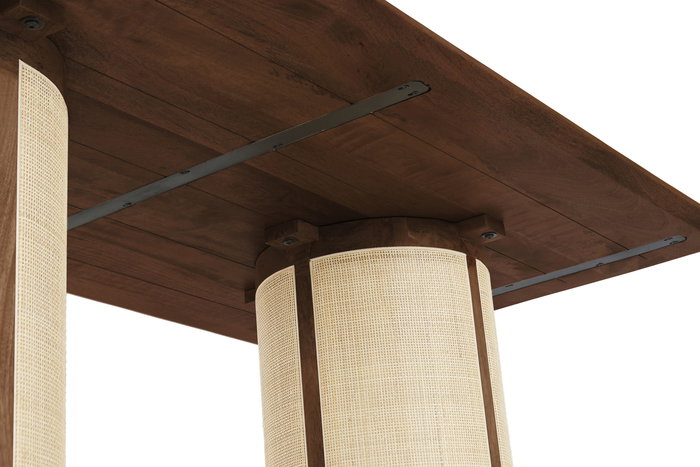 DKD Home Decor Mesa Comedor Sixties Mango y Fibra Natural 200x76x100 cm DKD Home Decor Mesa Comedor Sixties Mango y Fibra Natural 200x76x100 cm