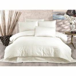 Aucune Juego de Cama Crema con Funda Nórdica y 2 Fundas de Almohada