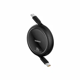 Baseus Free2Draw Cable USB-C a USB-C 1m Retráctil Negro - 100W USB Power Delivery 3.0, 480 Mbps (0.48 Gbit/s), Carga Rápida
