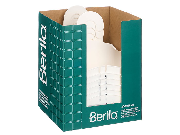 Berilo Portautensilios para Ducha Colgar Blanco 28x28x9,5 cm (Set de 24)