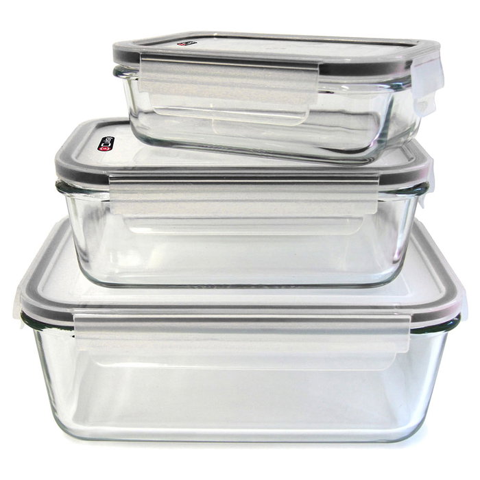 Cook Concept Juego de 3 Herméticos Horno Cristal con tapa 1,8L 0,8L 0,35L Cook Concept Juego de 3 Herméticos Horno Cristal con tapa 1,8L 0,8L 0,35L