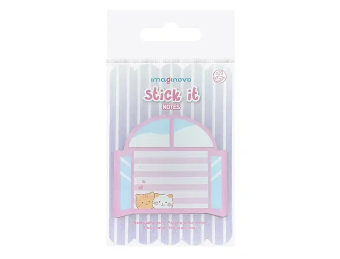 Imaginovo Bloc notas adhesivas fantasía Meow 20 hojas 70x70 mm