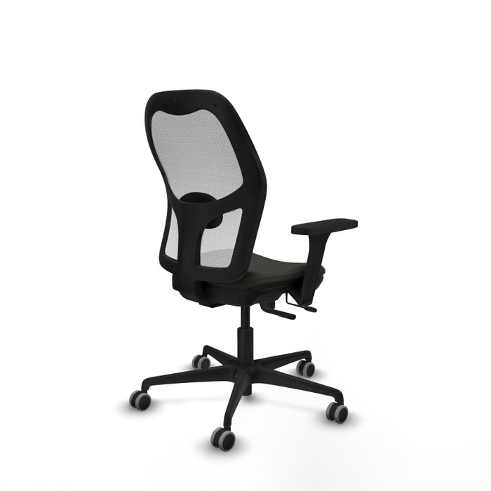 PIQUERAS Y CRESPO Silla de oficina Jorquera con mecanismo Sincro/Traslack, Tela Negra y Malla Blanca