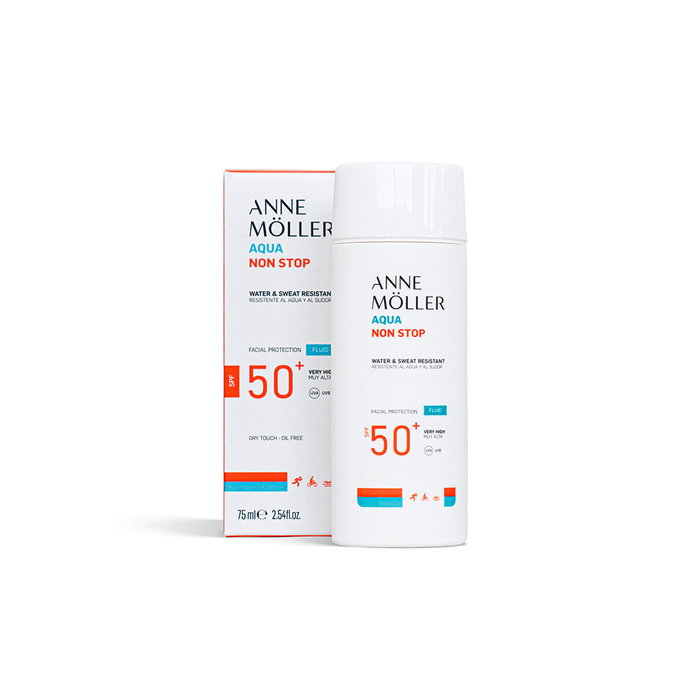 Anne Möller Aqua Non Stop SPF50+ Crema Solar Facial Resistente Agua Sudor 75 ml