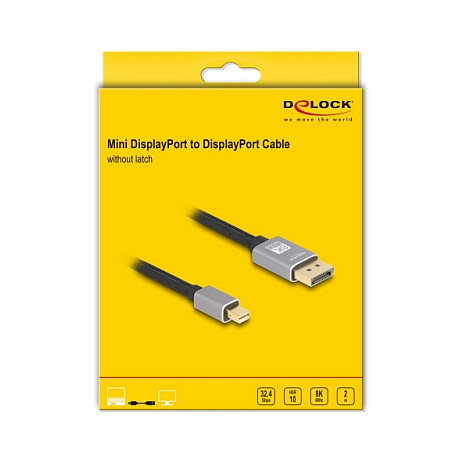 DeLOCK Cable Mini DisplayPort a DisplayPort 8K 60Hz 2m Gris Metal DeLOCK Cable Mini DisplayPort a DisplayPort 8K 60Hz 2m Gris Metal
