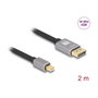 DeLOCK Cable Mini DisplayPort a DisplayPort 8K 60Hz 2m Gris Metal