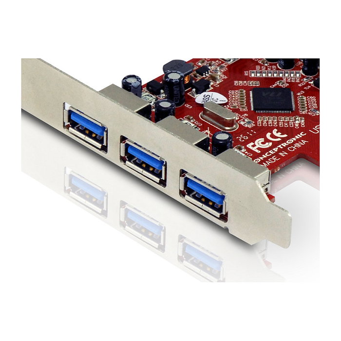 Conceptronic C4USB3EXI Tarjeta PCIe con 3 puertos USB 3.0 externos y 1 interno