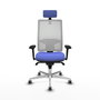 PIQUERAS Y CRESPO Silla de oficina Horna con mecanismo Sincro, Azul claro y Blanco