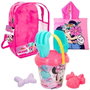 Color Baby Set Mochila Cubo Playa Minnie con 7 Accesorios y Poncho