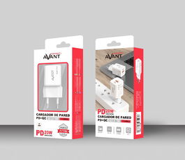 Avant Connect Cargador de Corriente USB con QC3.0 y PD Tipo-C 20W GaN - Adaptador de Carga Rápida