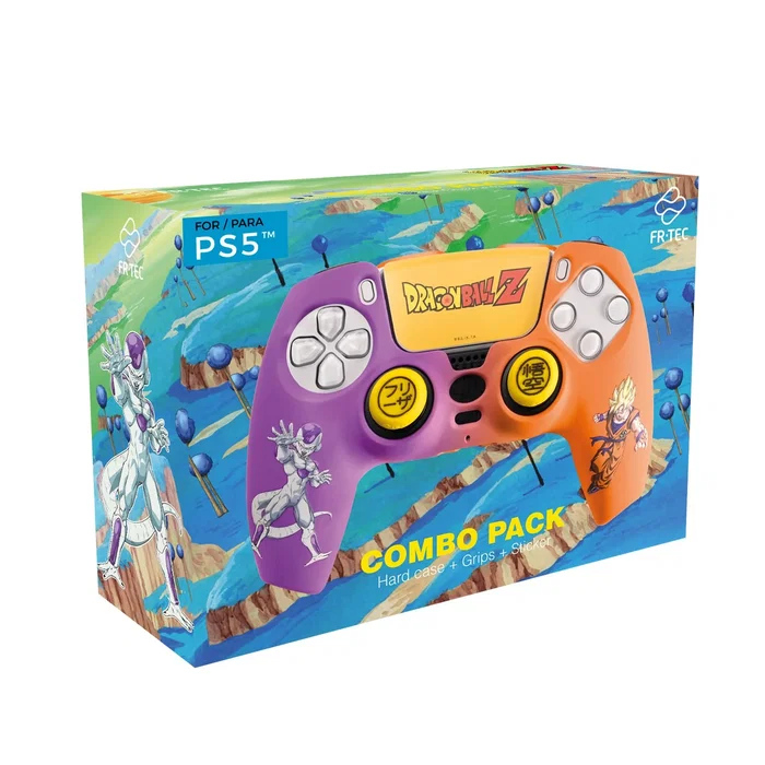 Woxter DBPS5CPENE Funda Protectora y Grips para Mando PS5 DualSense - Combo Pack Dragon Ball Z Freezer y Goku