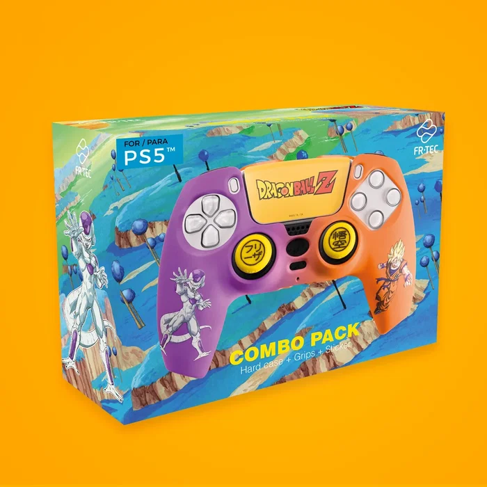 Woxter DBPS5CPENE Funda Protectora y Grips para Mando PS5 DualSense - Combo Pack Dragon Ball Z Freezer y Goku
