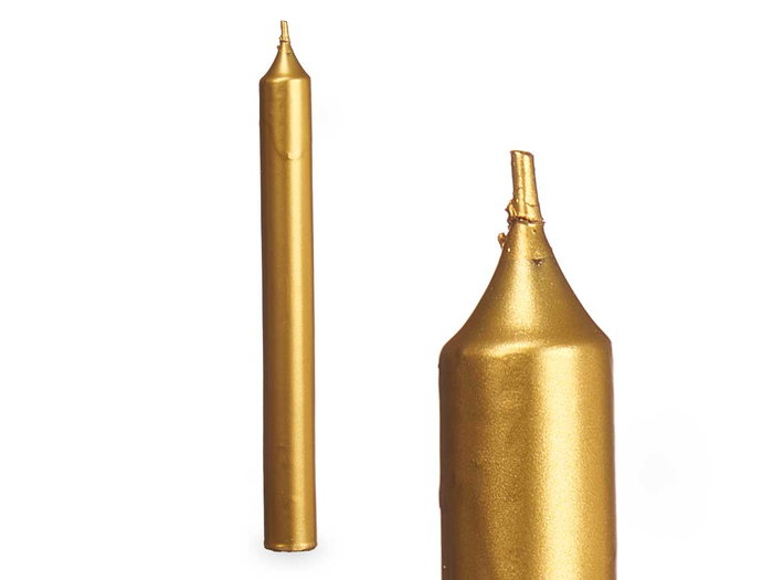 Acorde Set 6 Cirios Oro 15 cm Duración 6 Horas (6 x 4 x 15 cm) (Set de 12)