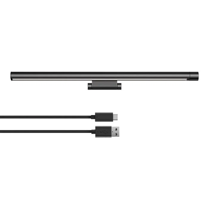 Baseus I-Wok Lámpara LED de Iluminación para Espejo y Pantalla, USB, Cilíndrica, Color Temperatura 2900K-5000K, 5W, Negro