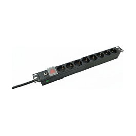 Helos Regleta de enchufes PROFESSIONAL 8 salidas, Negro, 2 m