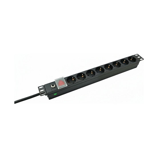 Helos Regleta de enchufes PROFESSIONAL 8 salidas, Negro, 2 m Helos Regleta de enchufes PROFESSIONAL 8 salidas, Negro, 2 m