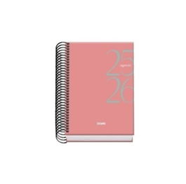 Dohe 52065 Agenda Escolar 2025-2026 A6 Tapa Cartón Forrado Día Página Modelo System Basic Rosa Chicle