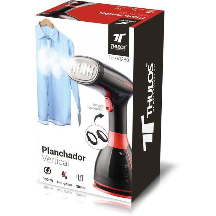 Thulos Plancha de Vapor Vertical TH-VI280 con 2 Cepillos, Anti-Goteo, 280ml, 1500W, 25-30 g/min, Apagado Automático Thulos Plancha de Vapor Vertical TH-VI280 con 2 Cepillos, Anti-Goteo, 280ml, 1500W, 25-30 g/min, Apagado Automático