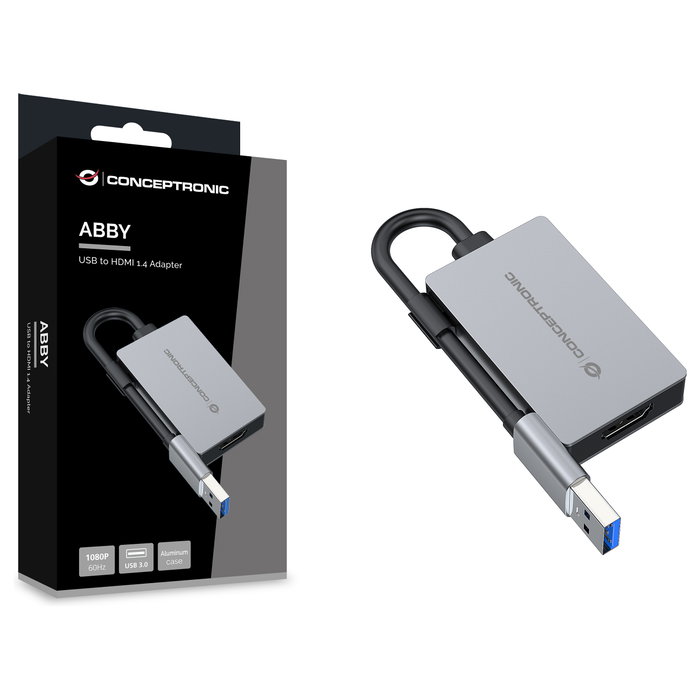 Conceptronic Adaptador USB 3.2 Gen 1 a HDMI 1.4 ABBY22G Gris Conceptronic Adaptador USB 3.2 Gen 1 a HDMI 1.4 ABBY22G Gris