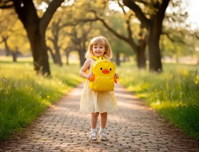 Imaginovo Mochila infantil Backpack Buddies pollo amarillo, 5.5L, poliéster 190T, 280x90x200 mm, diseño ergonómico y compartimentos