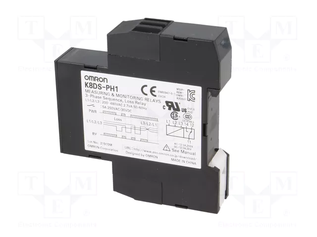 OMRON K8DS-PH1 Relé de monitorización de tensión trifásica OMRON K8DS-PH1 Relé de monitorización de tensión trifásica