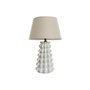 DKD Home Decor Lámpara de Sobremesa de Porcelana y Algodón Blanca