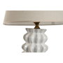 DKD Home Decor Lámpara de Sobremesa de Porcelana y Algodón Blanca