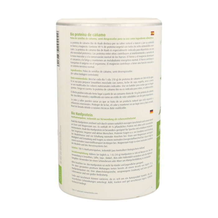 Raab Vitalfood Proteína de Cáñamo Natural Bio 500g Raab Vitalfood Proteína de Cáñamo Natural Bio 500g