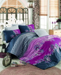 L'essentiel linge de maison Juego Funda Nórdica Doble Ranforce Algodón 200x220 cm Fuchsia Gris Blanco 140 Hilos