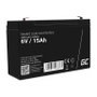 Green Cell AGM40 Batería VRLA AGM 6V 15Ah 1,8kg Negro para SAI/USV