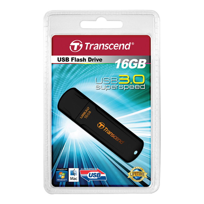 Transcend JetFlash 700 Stick USB 3.0 de 16 GB Negro