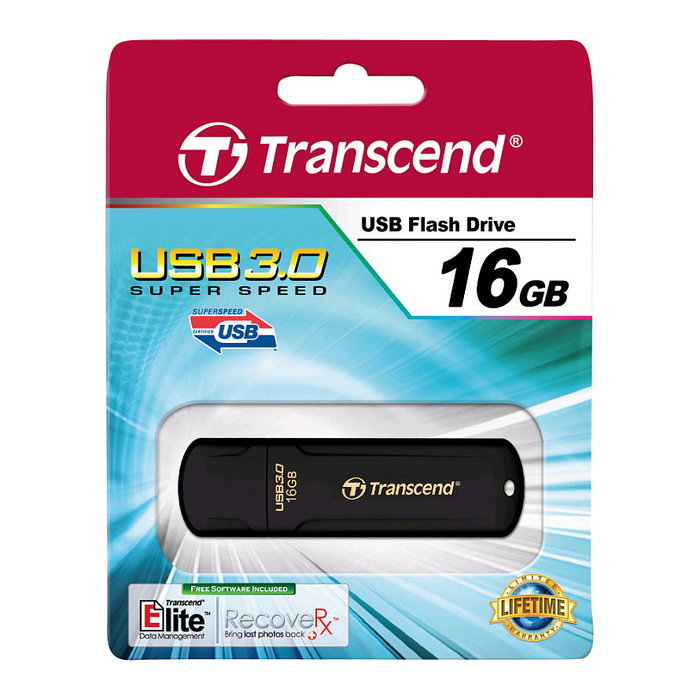 Transcend JetFlash 700 Stick USB 3.0 de 16 GB Negro